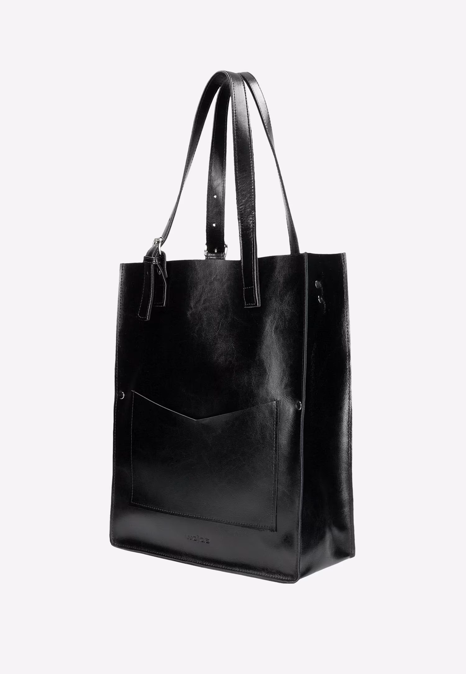 Duża skórzana torebka damska w kolorze czarnym