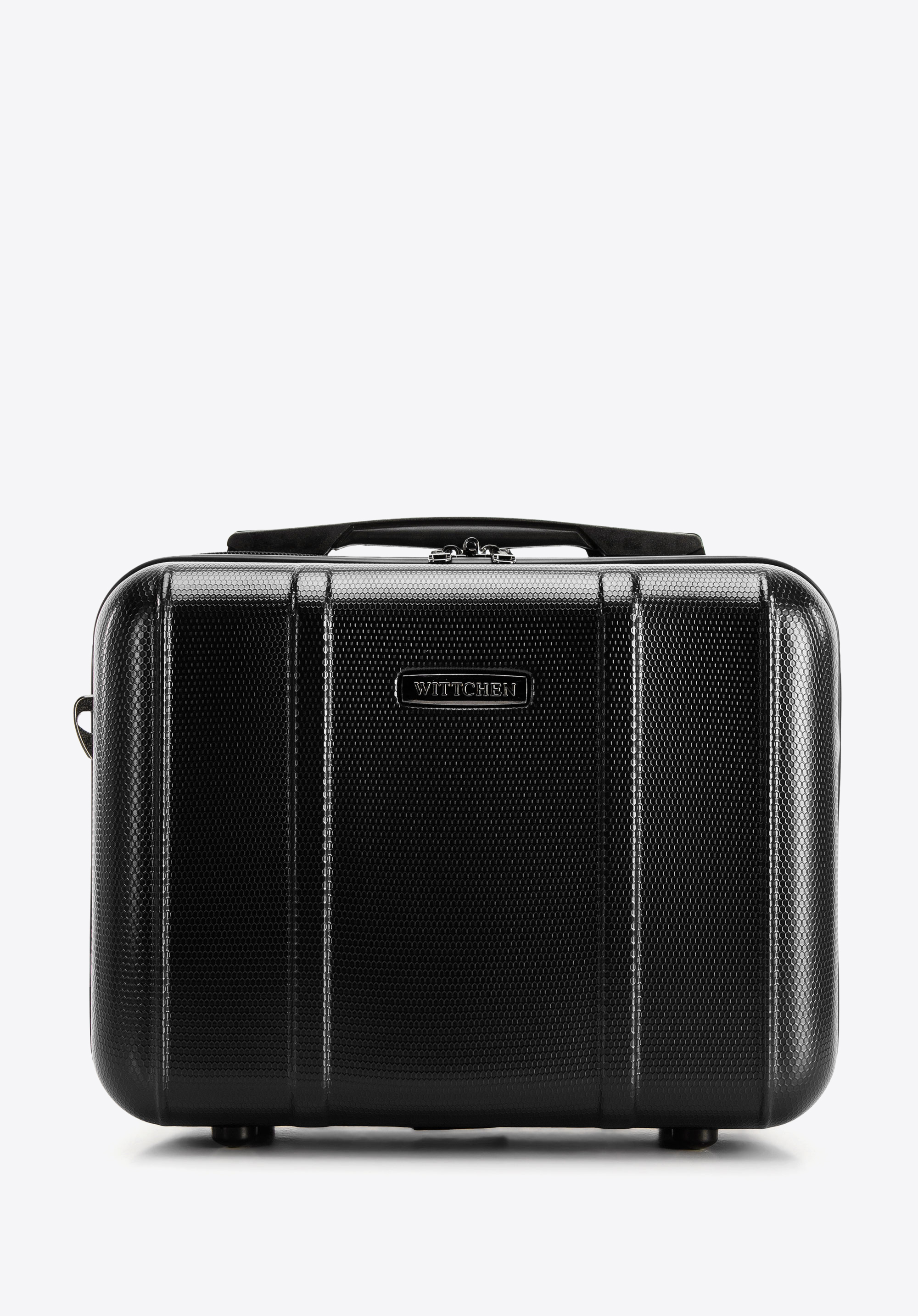 Walizka kabinowa z polikarbonu z pionowymi tłoczeniami