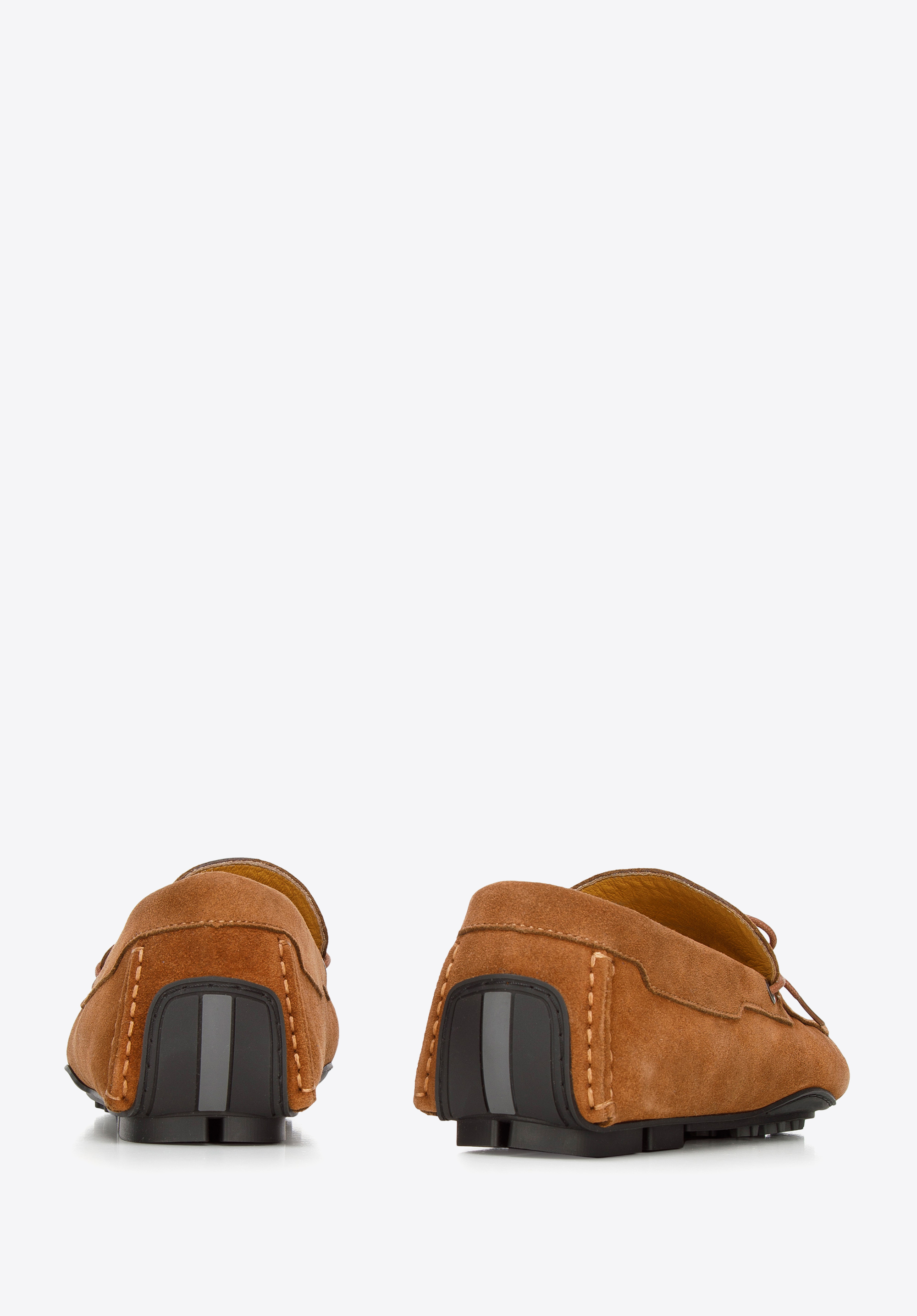 Męskie mokasyny samochodowe ze skóry zamszowej