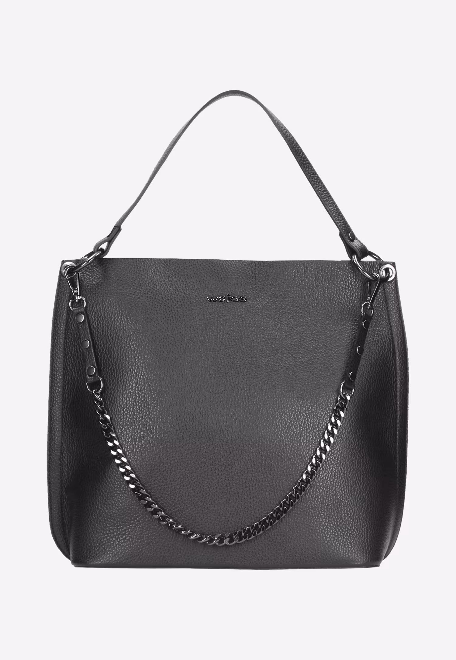 Czarna skórzana torebka damska