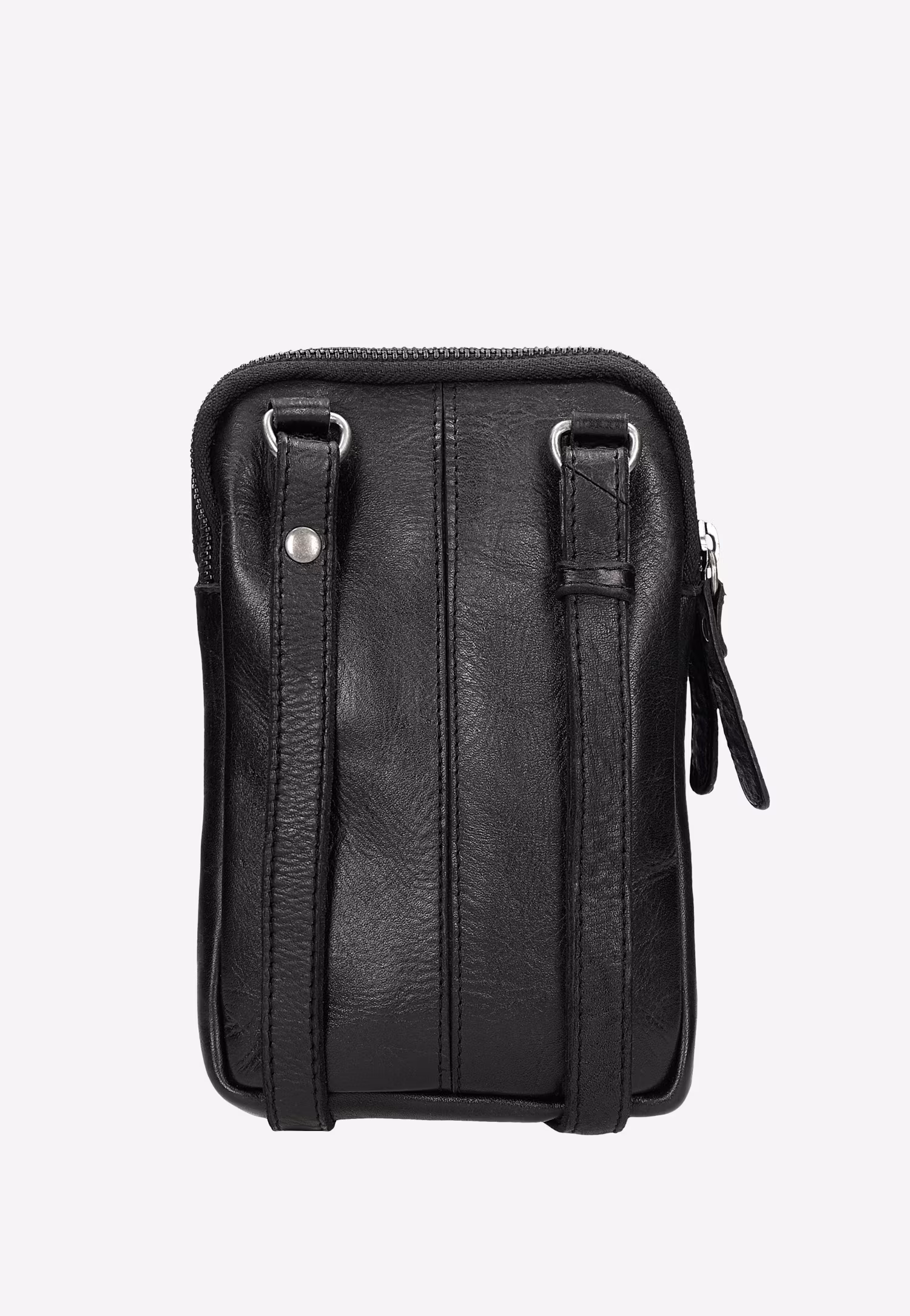 Mała czarna torba męska ze skóry licowej