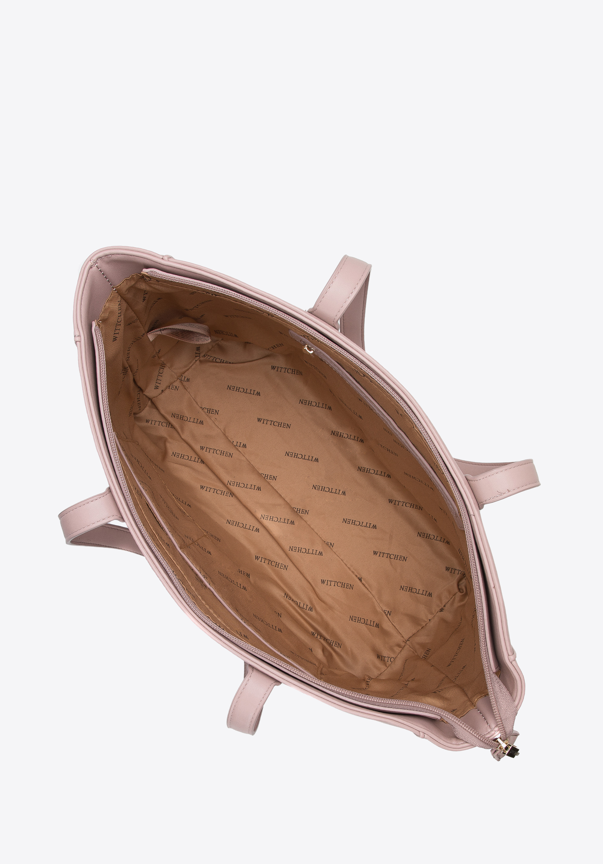 Torebka shopperka z ozdobną wstawką i rzemieniem