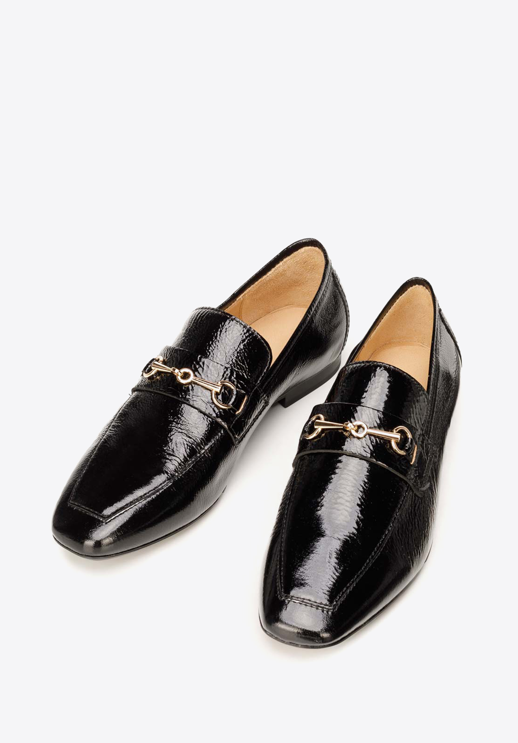 Damskie mokasyny skórzane z wędzidłem