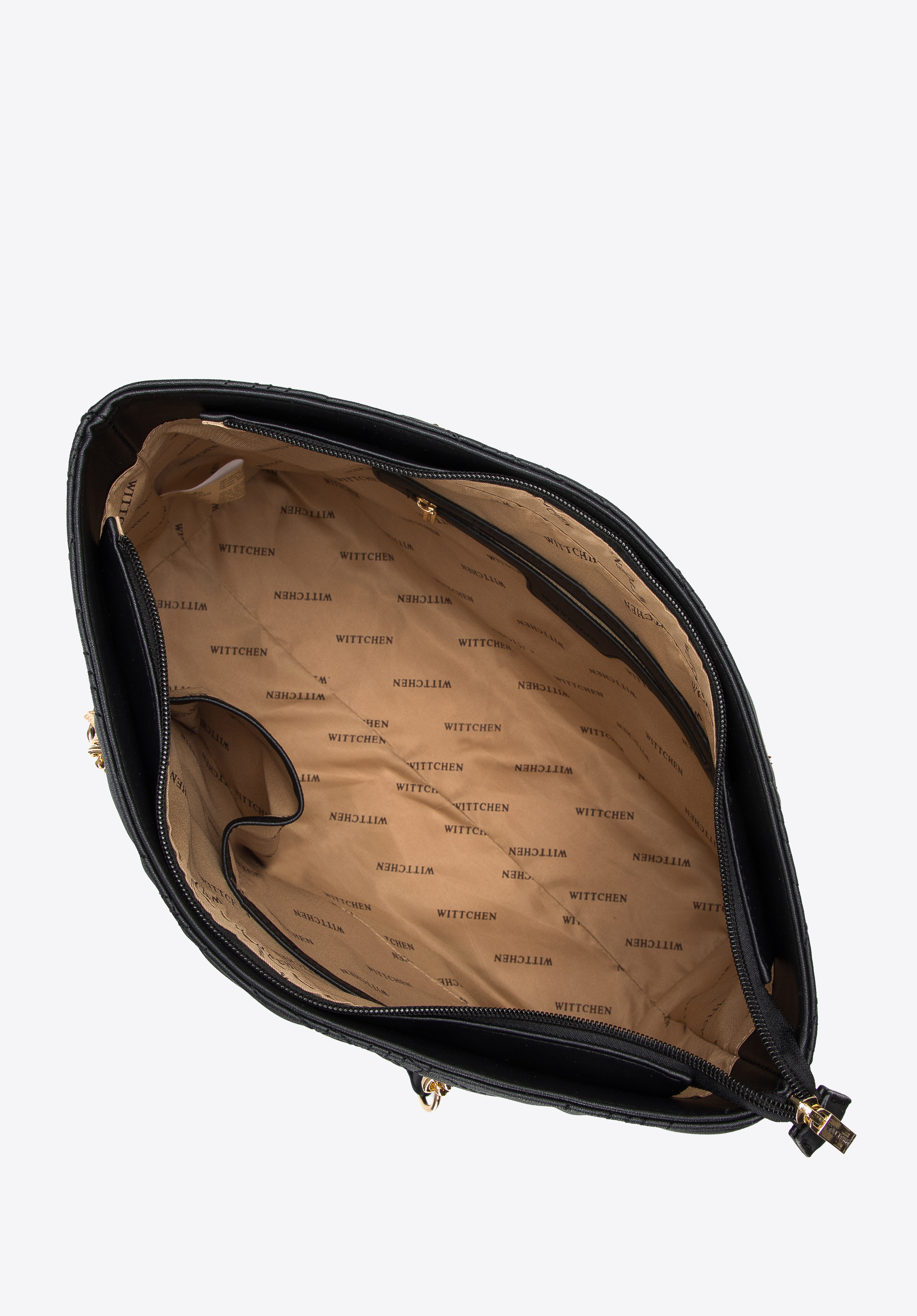 Torebka shopperka z pikowanej ekoskóry na łańcuszku