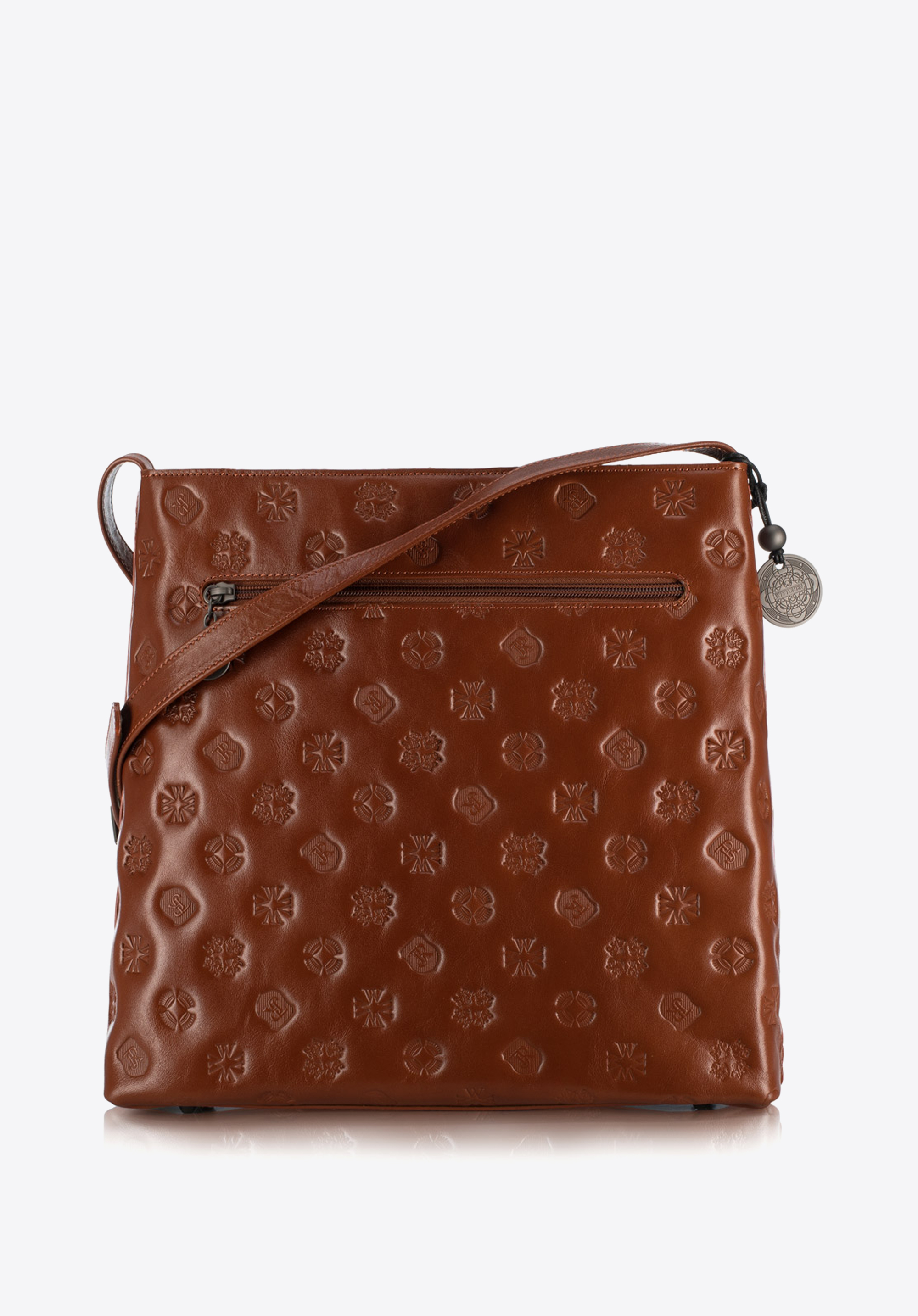 Damska listonoszka skórzana z monogramem duża