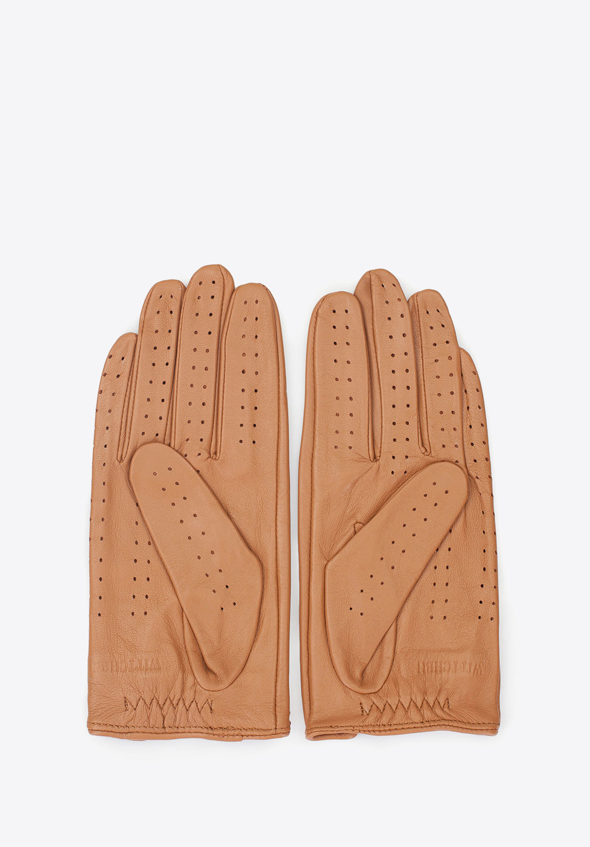 Damskie rękawiczki skórzane samochodowe