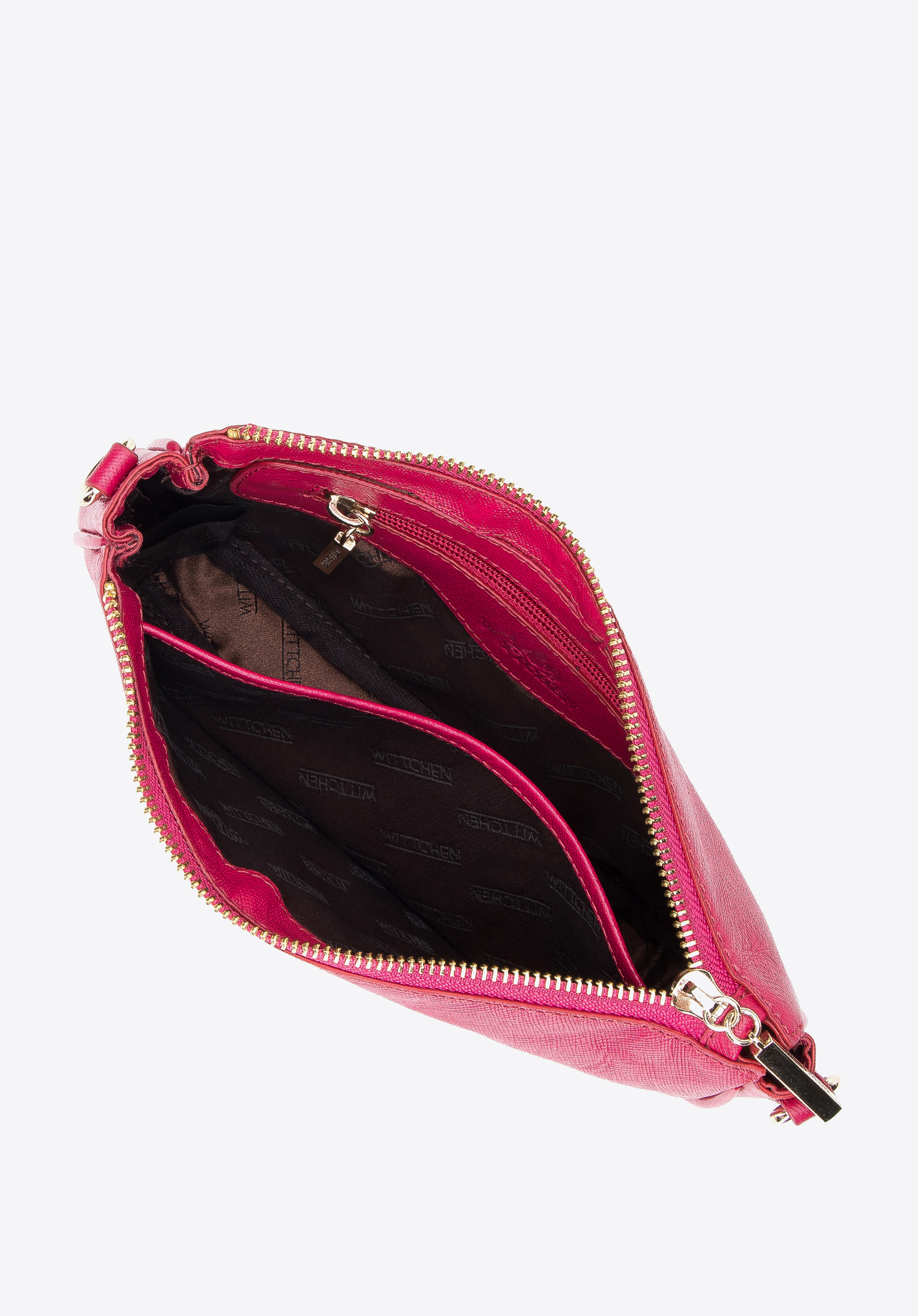 Damska torebka skórzana podwójna z etui na łańcuszku