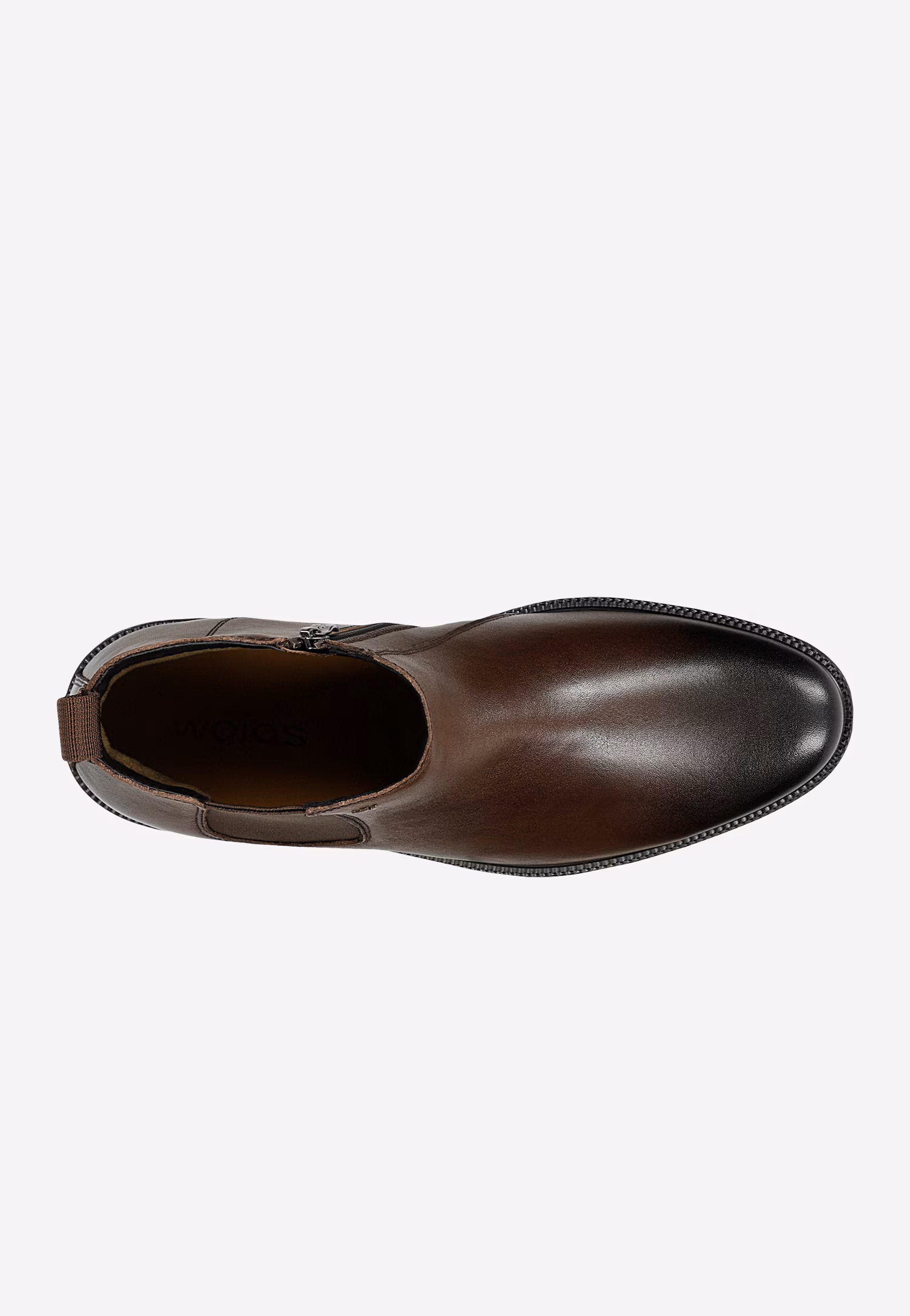 Brązowe skórzane sztyblety męskie z zapięciem na zamek