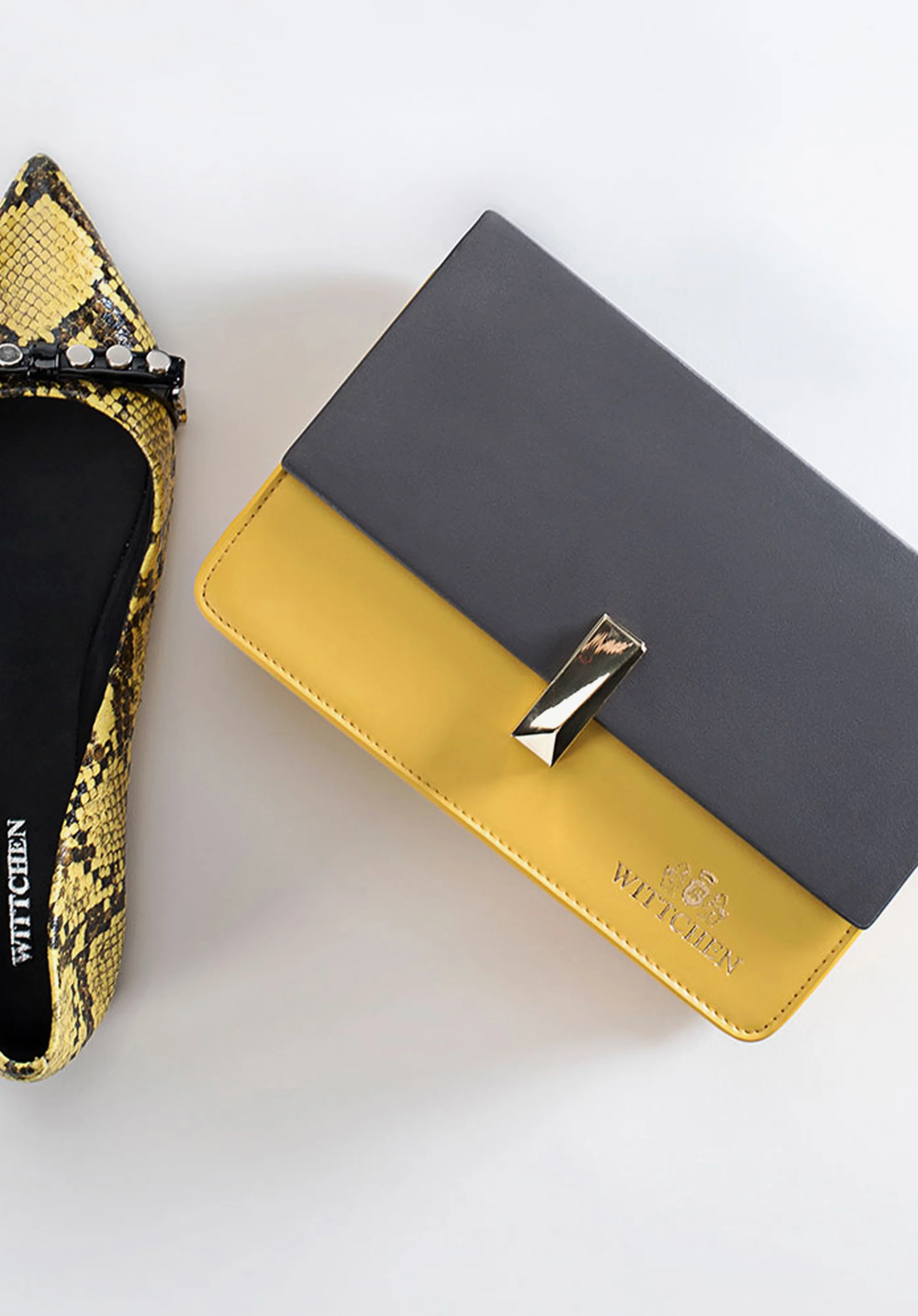 Baleriny ze skóry lizard z ćwiekami