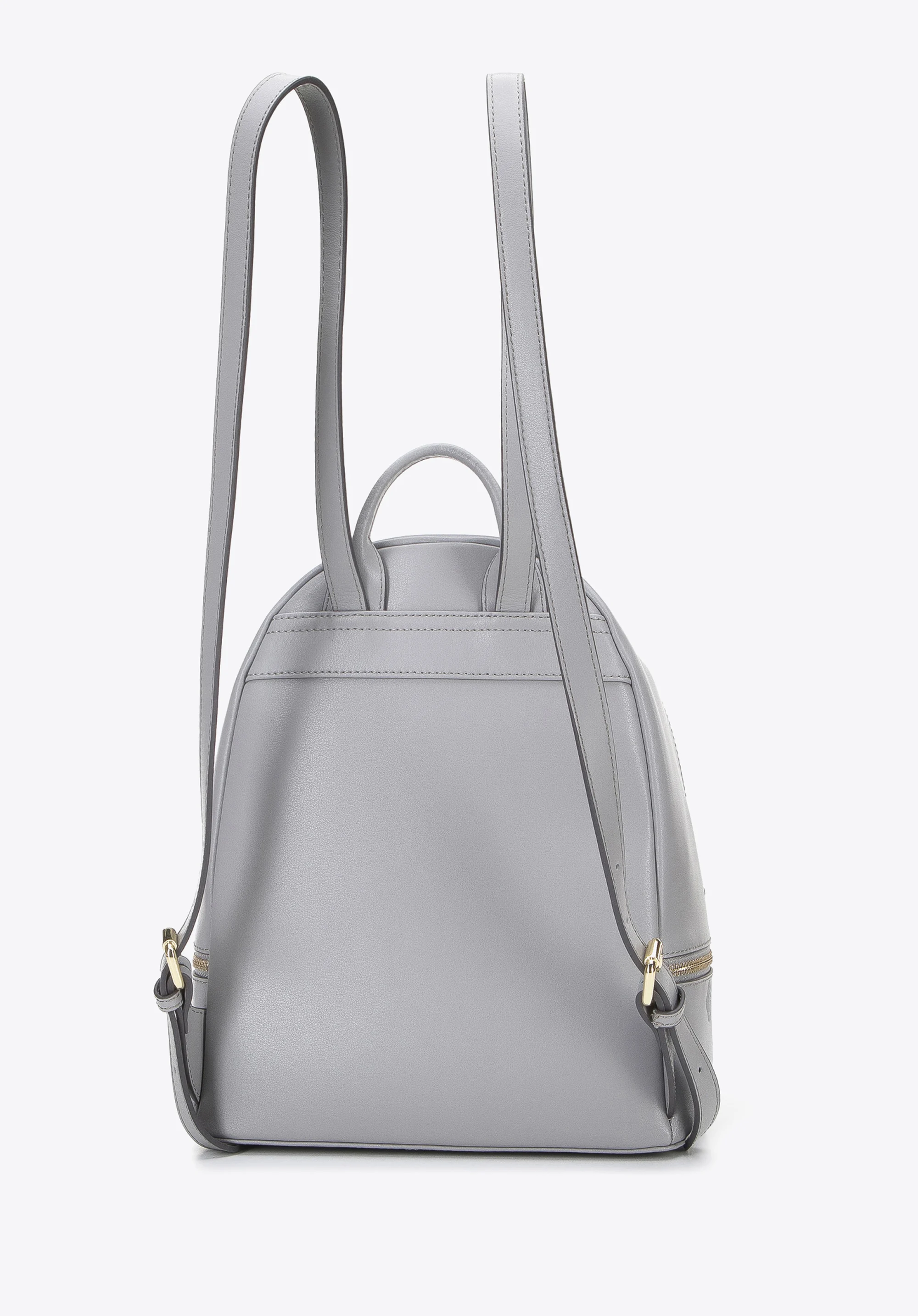 Damski plecak skórzany w monogram z poziomym suwakiem