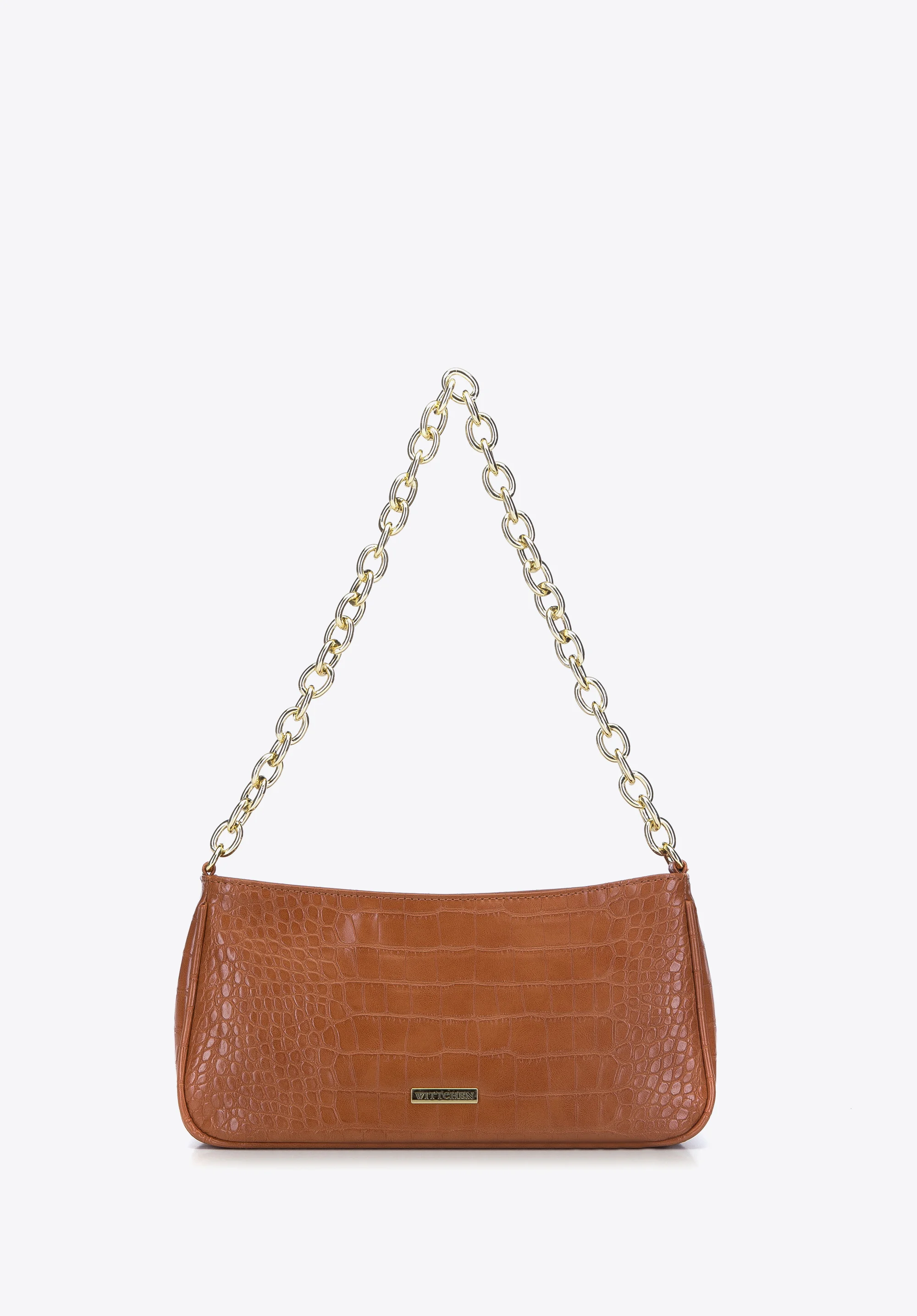 Damska torebka typu baguette na łańcuszku