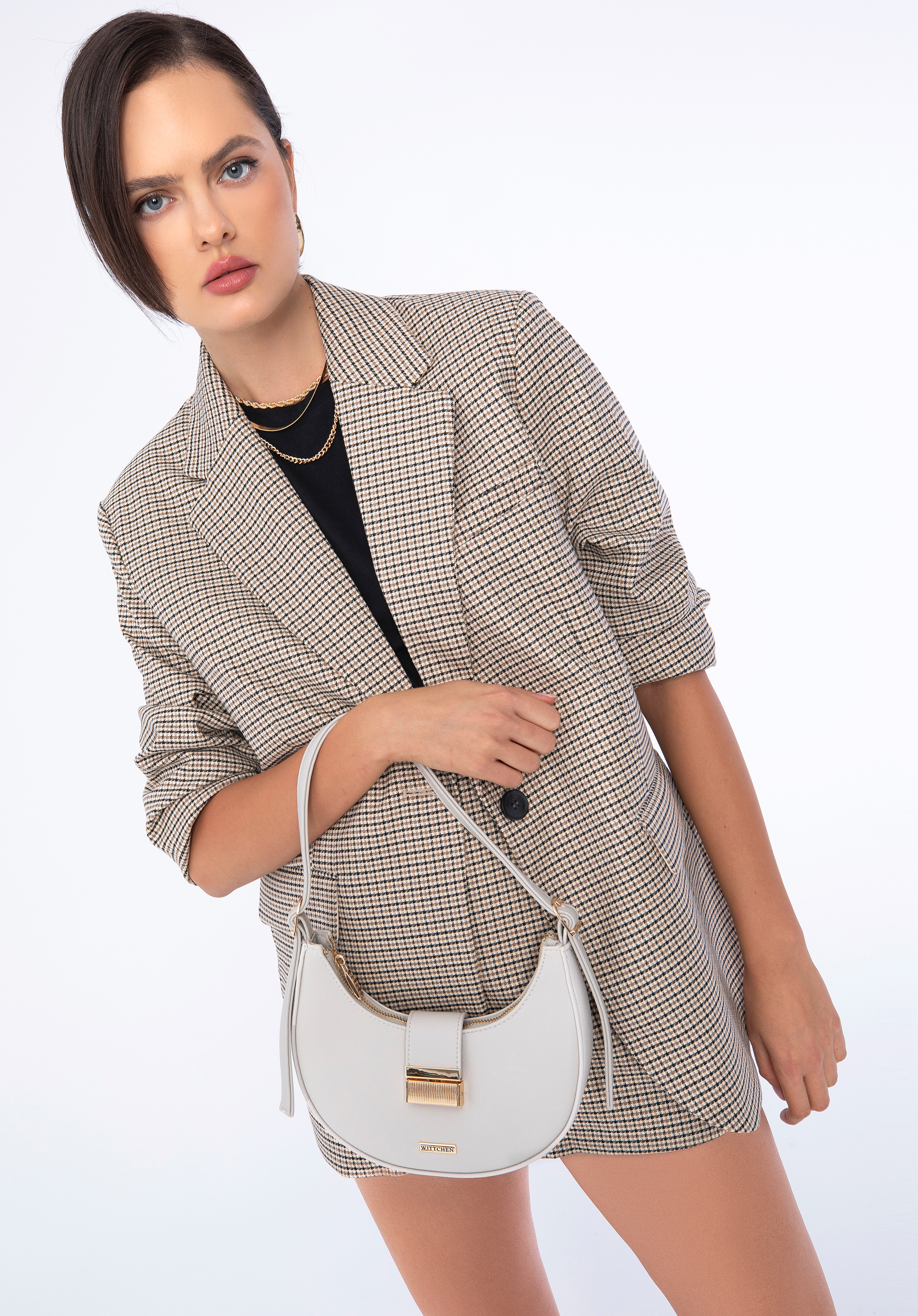 Minitorebka bagietka z ekoskóry z klamrą