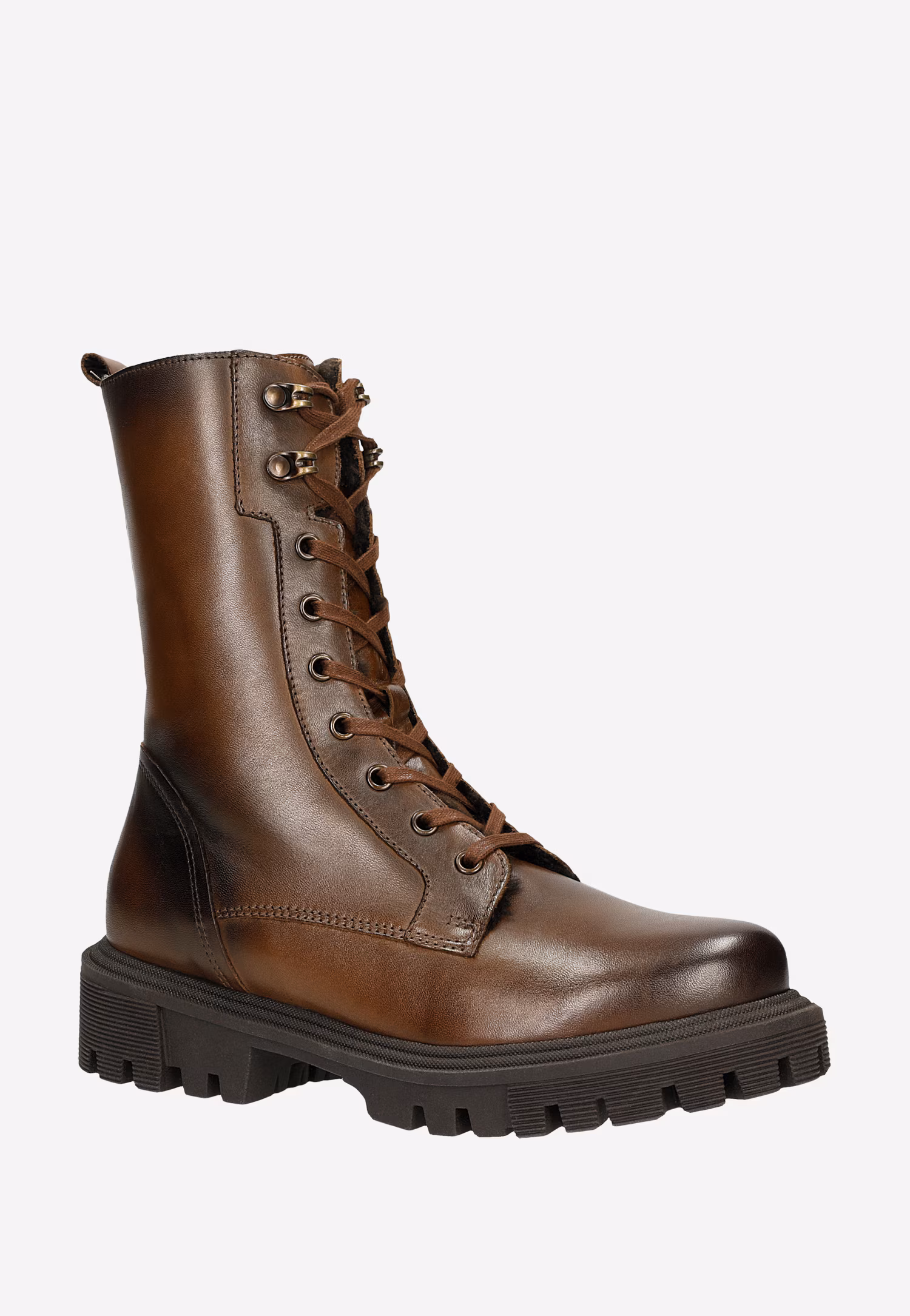 Czarne trzewiki damskie ocieplane dzianiną futerkową