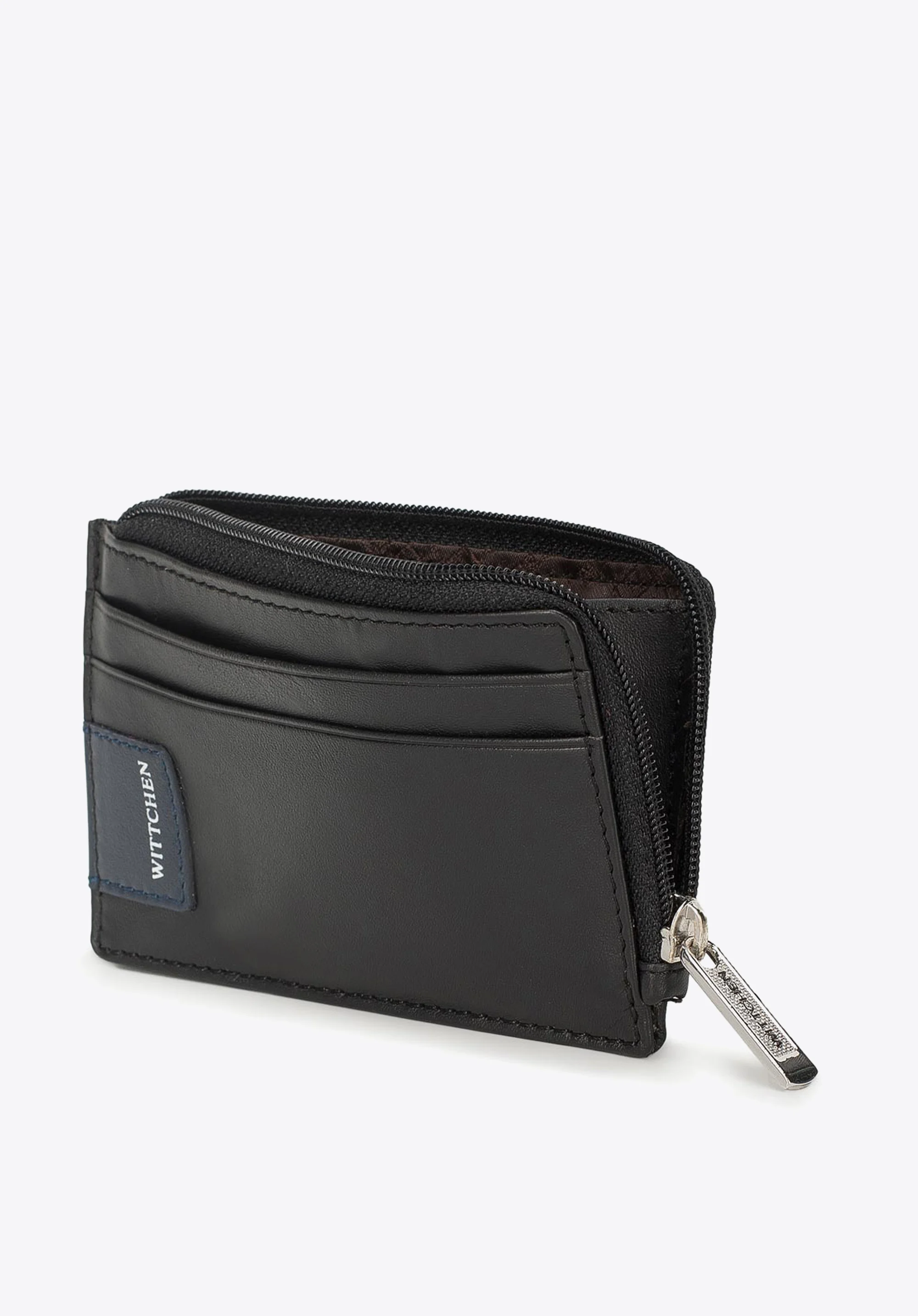 Etui na dokumenty zapinane na suwak z naszywką z logo