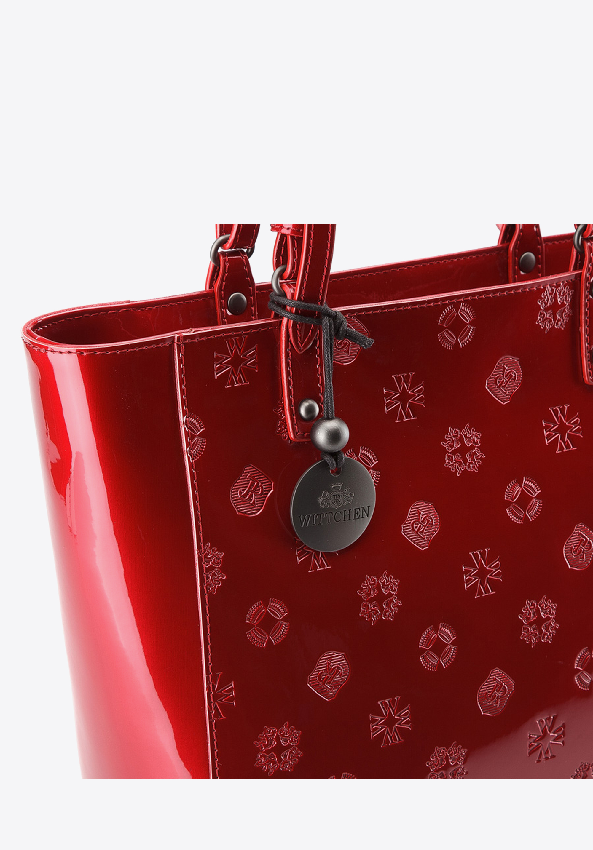 Kuferek skórzany lakierowany z monogramem