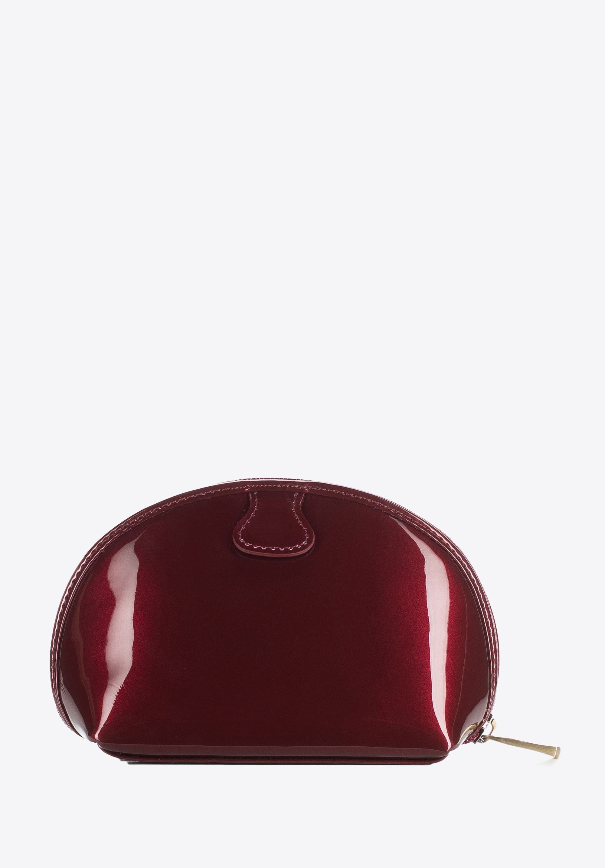 Kosmetyczka skórzana lakierowana półokrągła