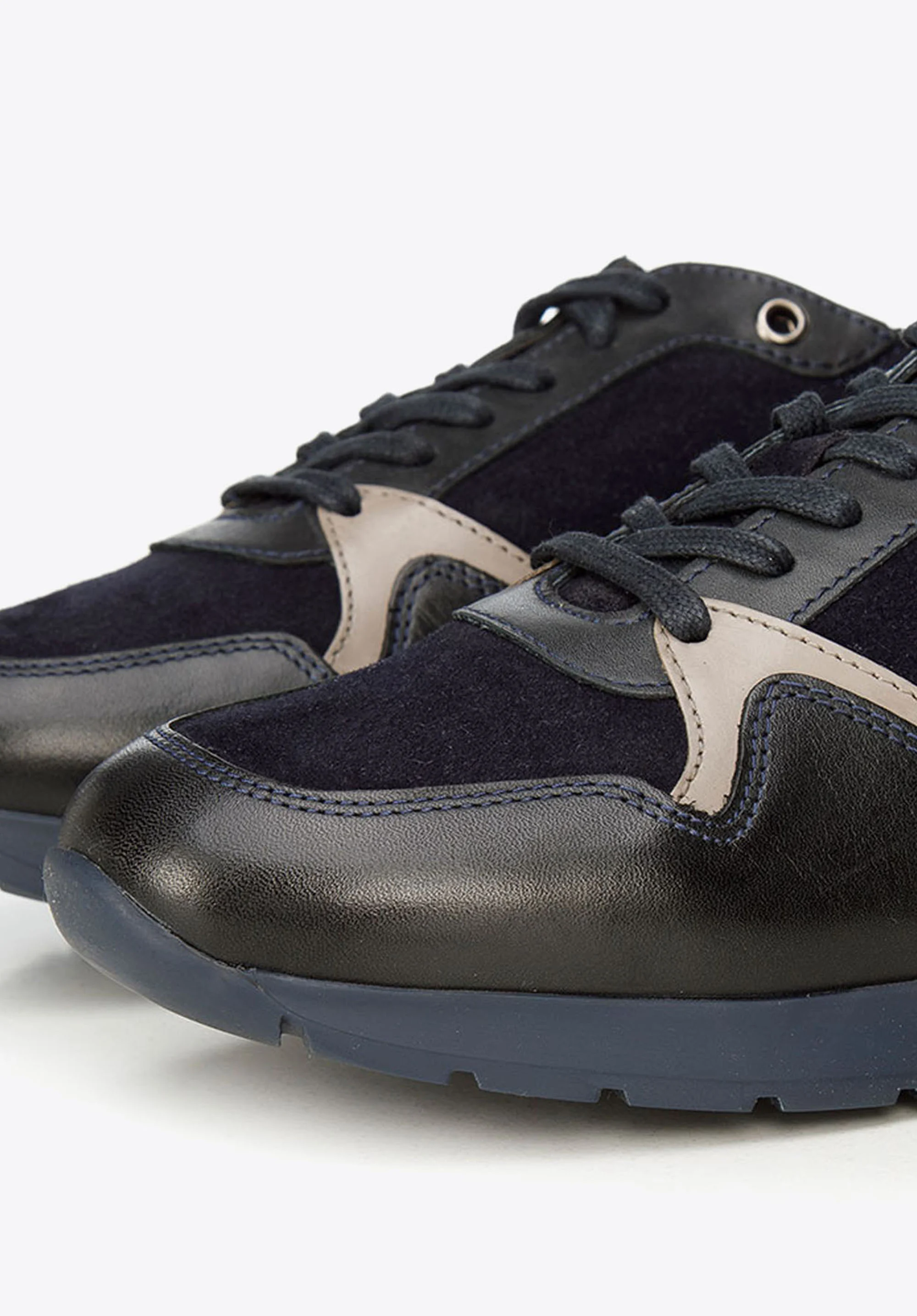 Męskie sneakersy ze skóry zamszowej i licowej