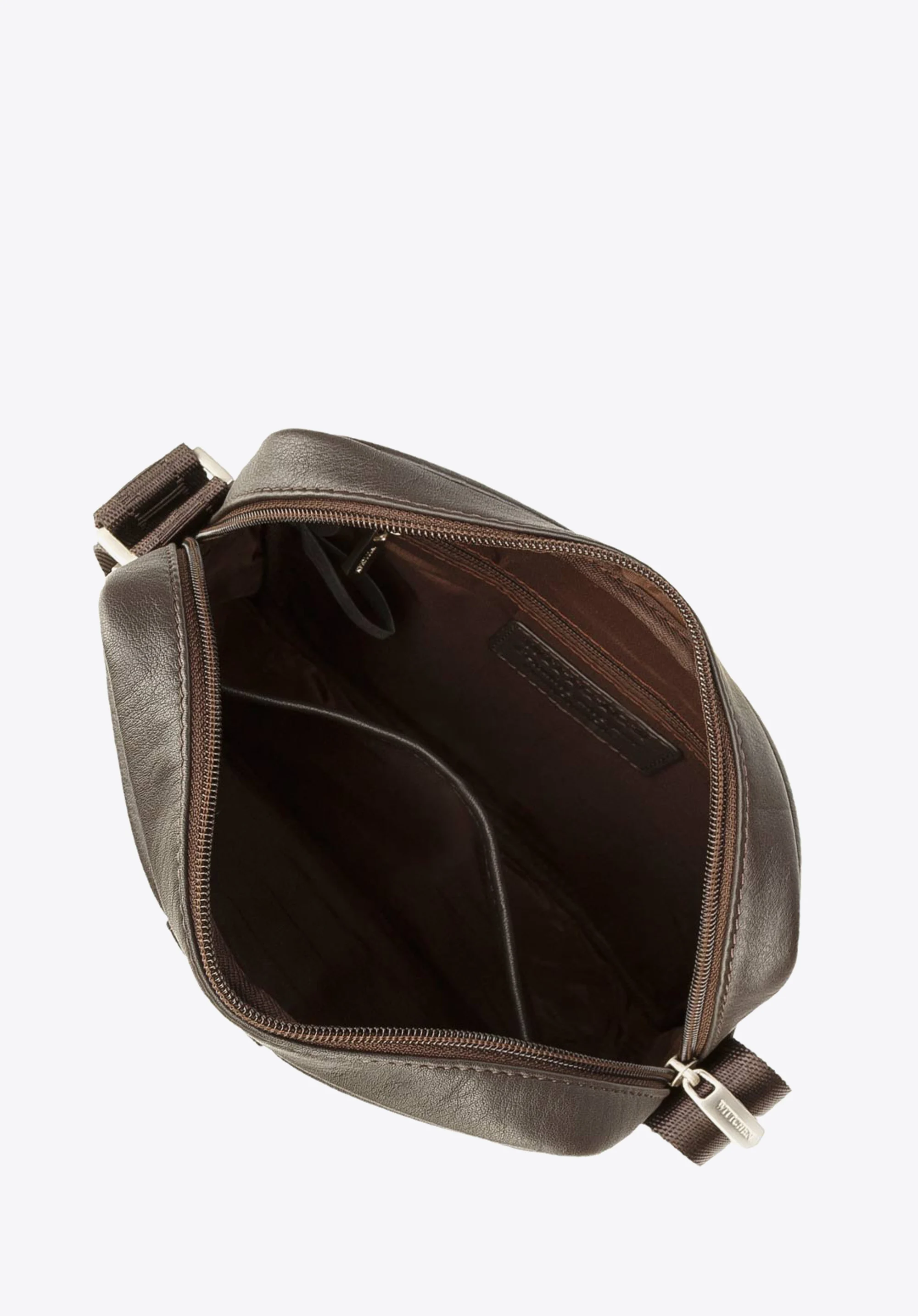 Męska listonoszka skórzana stębnowana mała