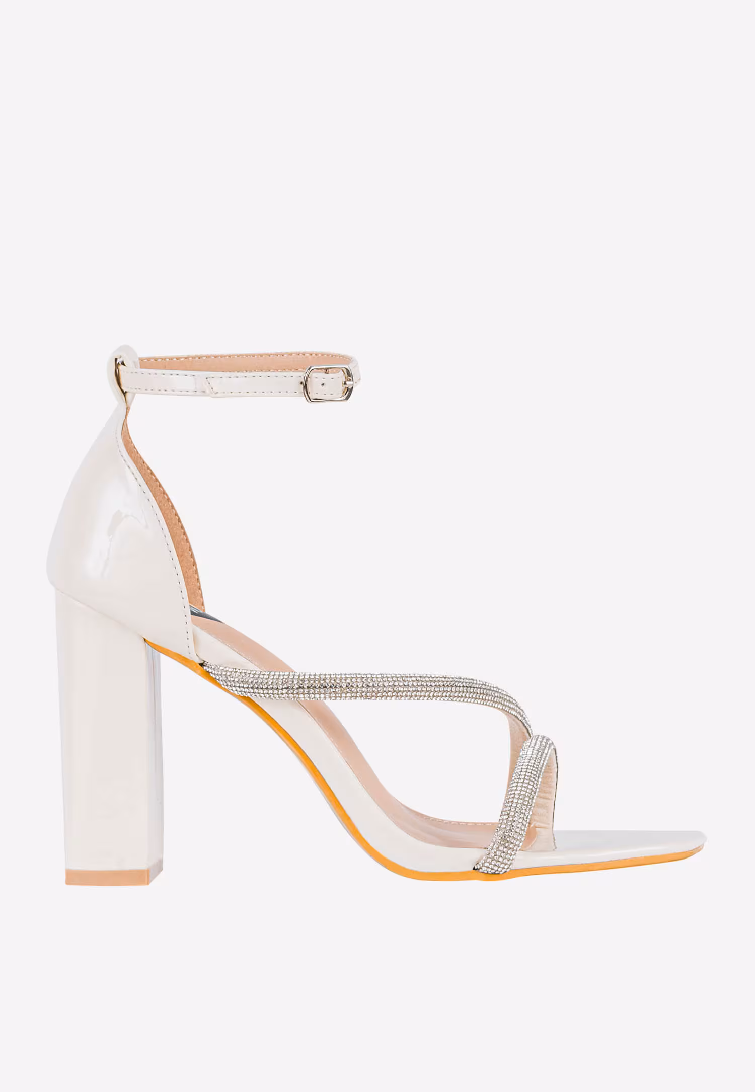 WJS beżowe sandały damskie z kryształkami