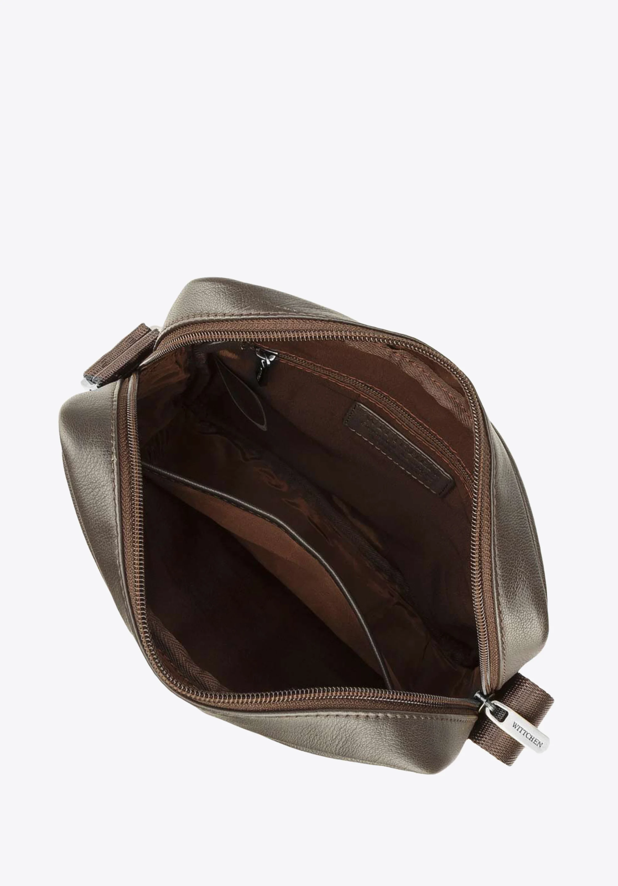 Męska listonoszka skórzana stębnowana mała