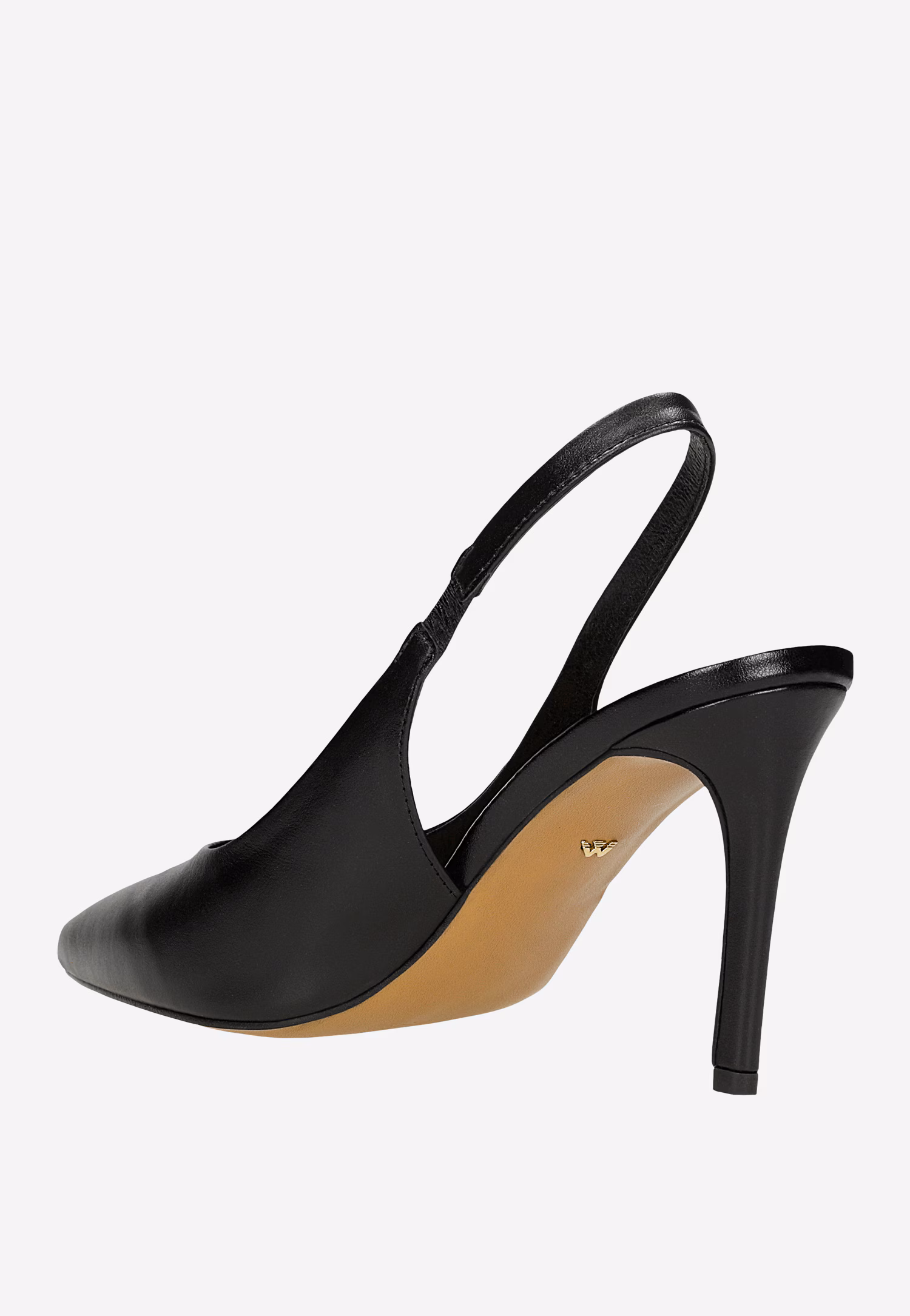 Beżowo-czarne szpilki damskie z odkrytą piętą