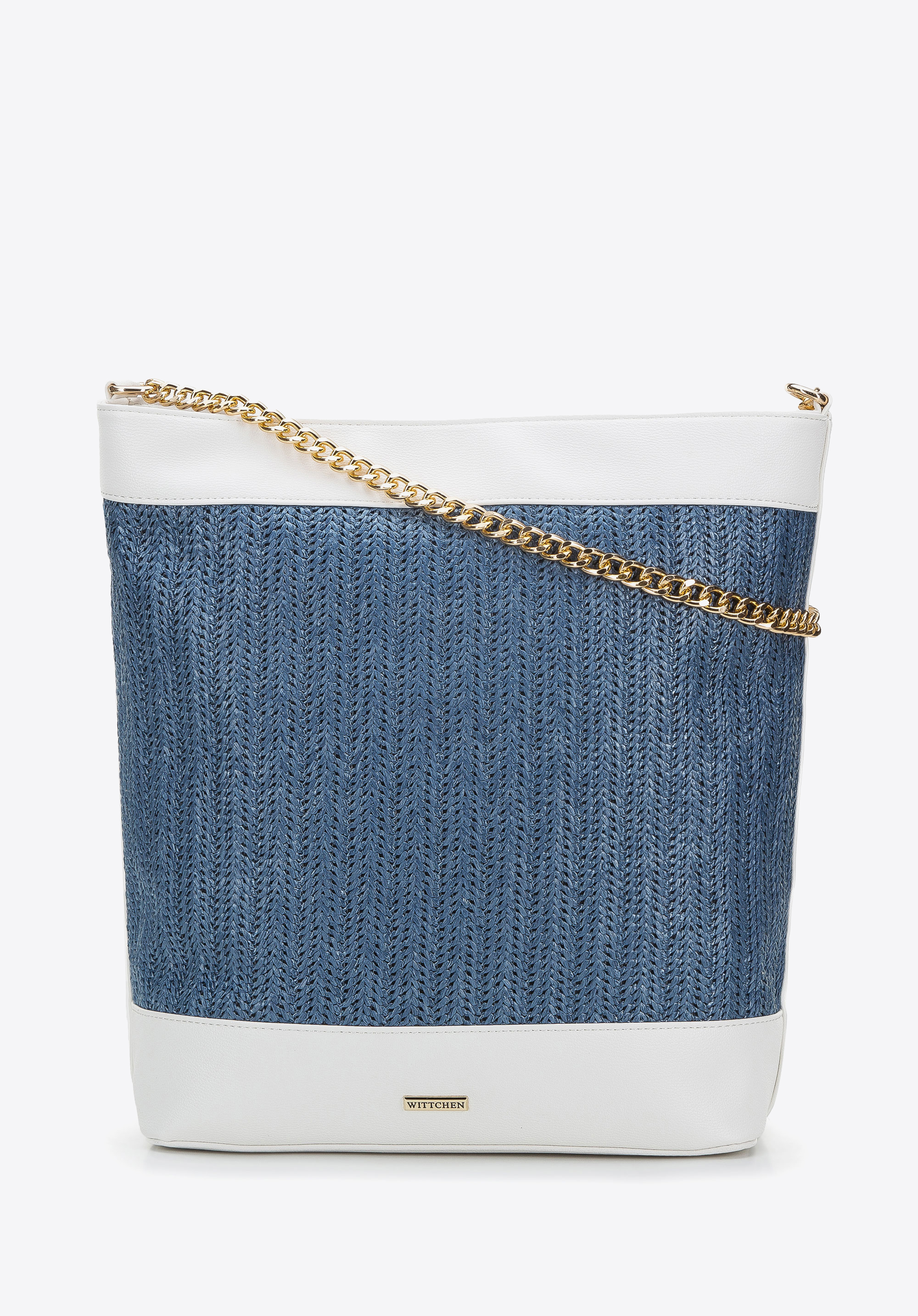 Torebka worek z plecionką na łańcuszku