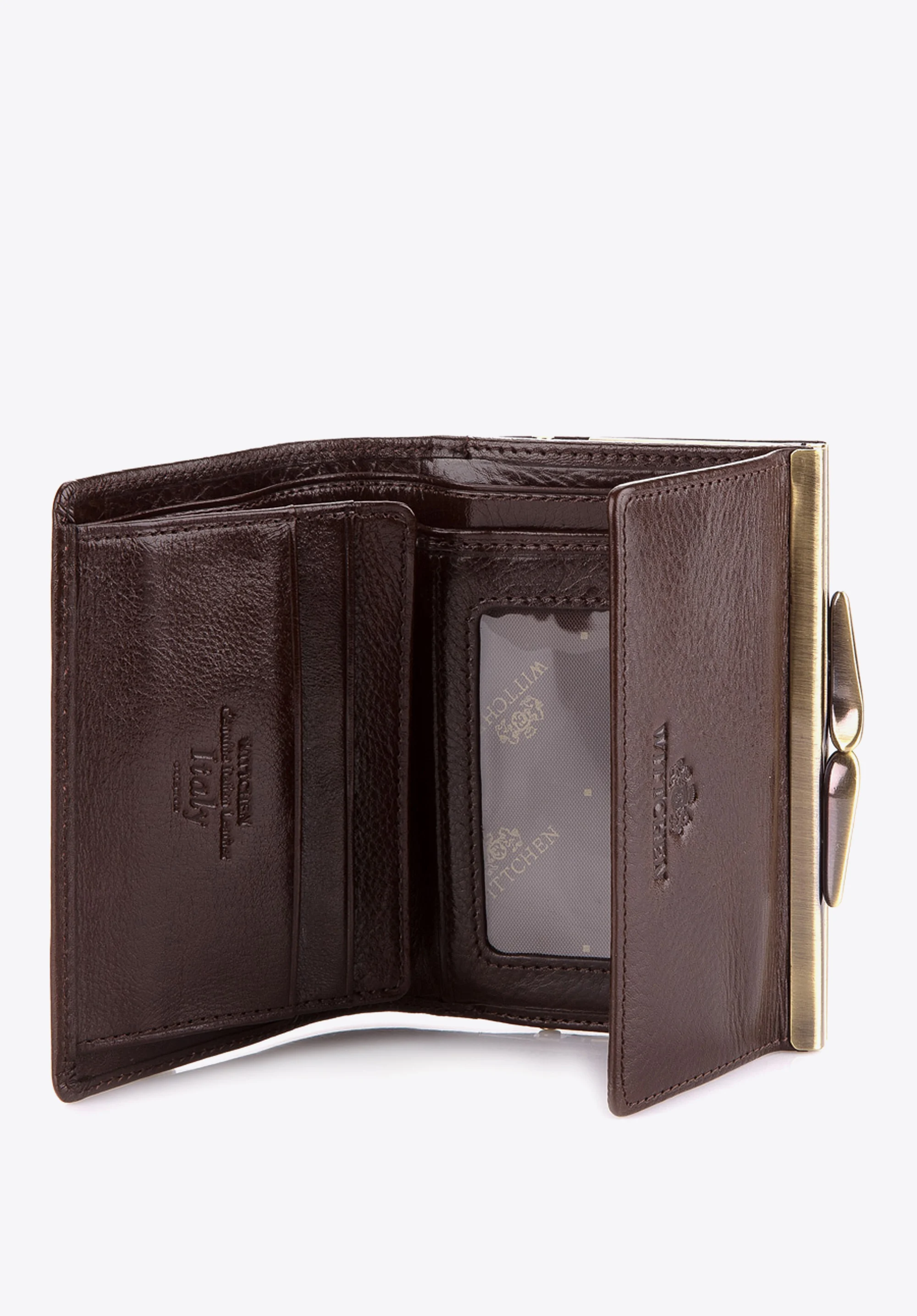 Damski portfel ze skóry na bigiel mały