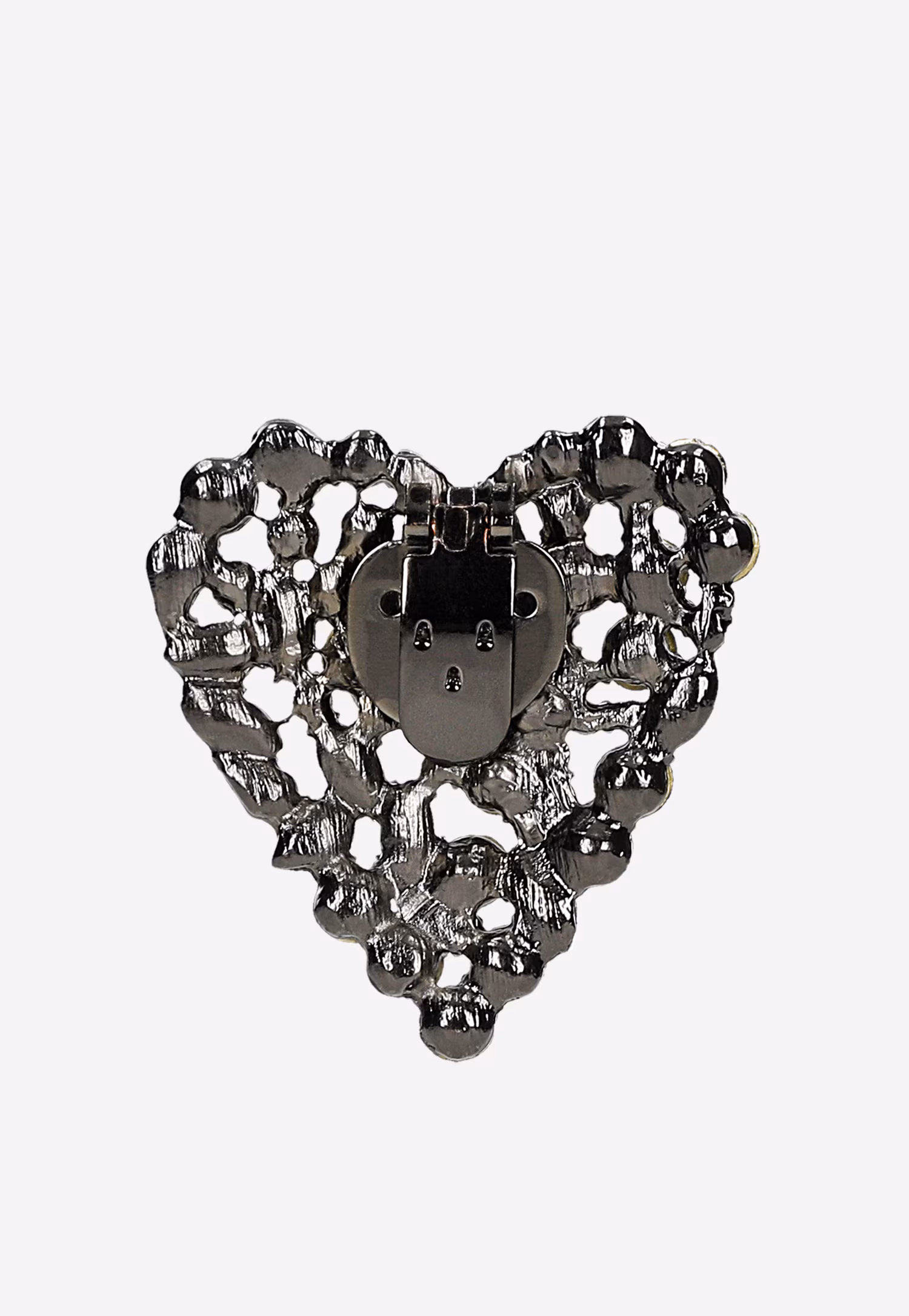 Ozdoba do butów w formie klipsa - popielato-zielone serce