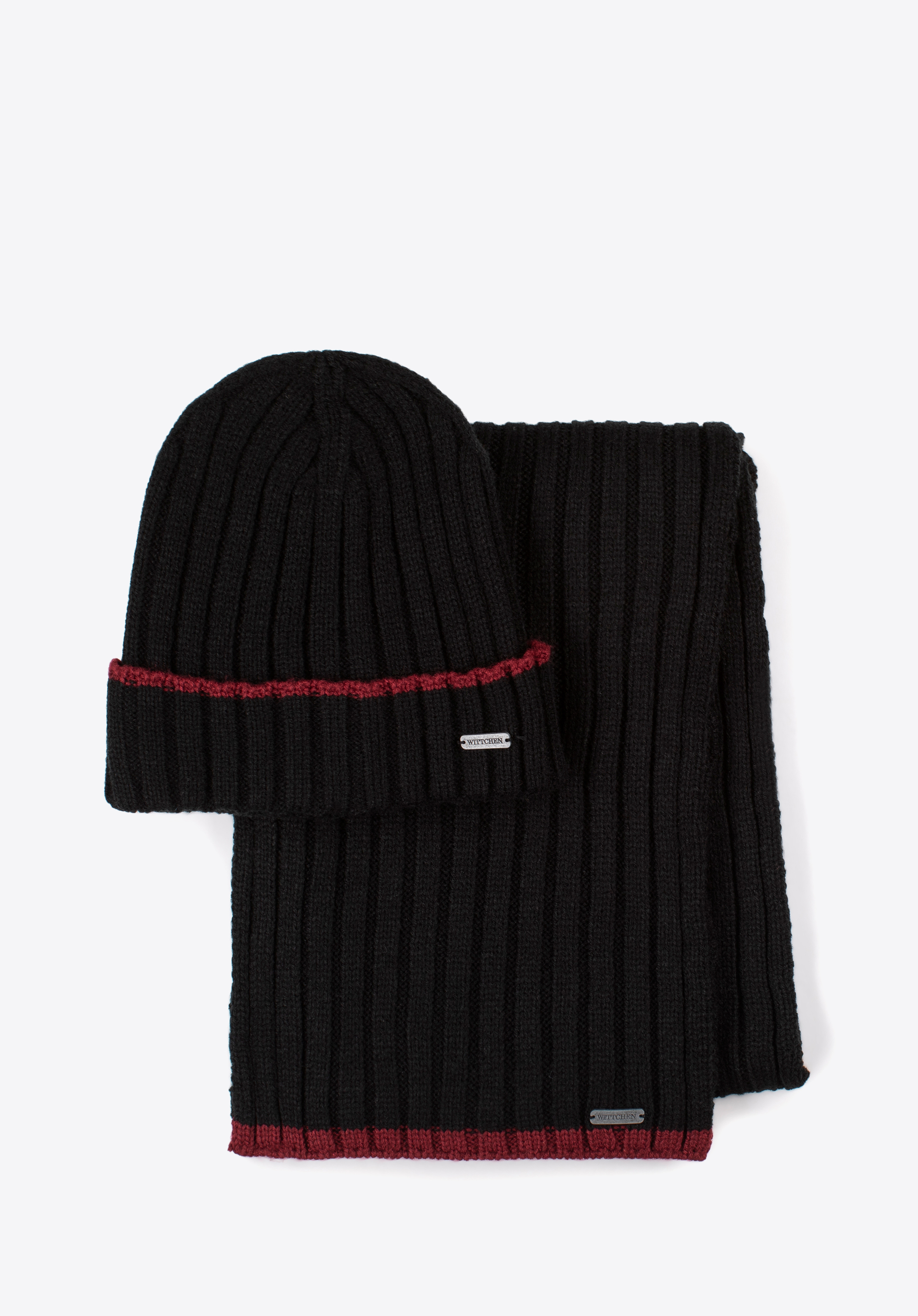 Męski komplet zimowy z kolorowym paskiem