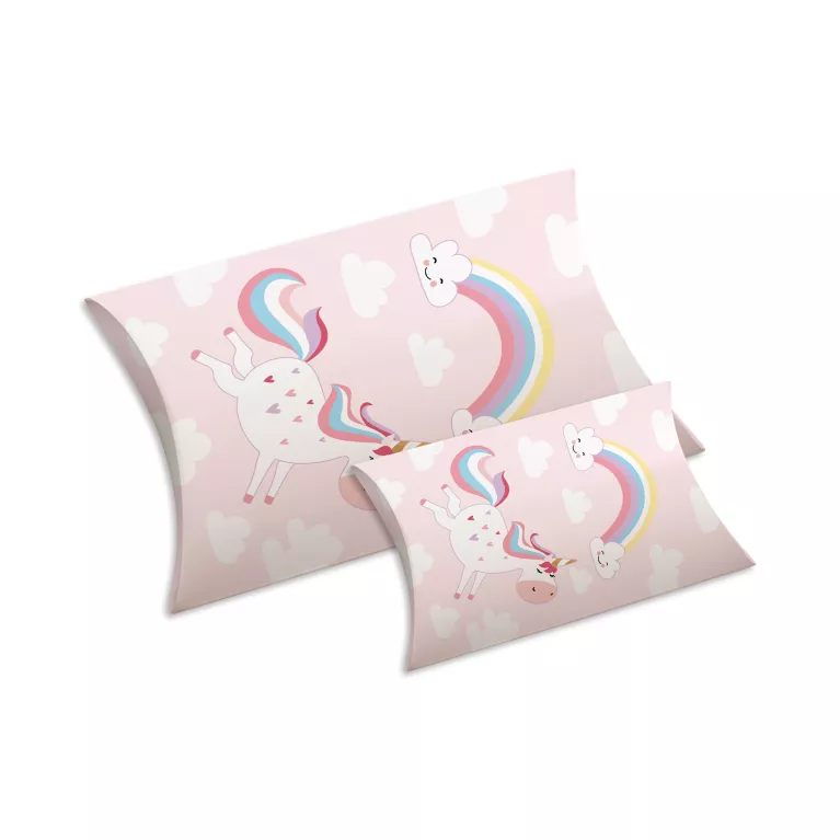 Dárková krabička polštářová - Jednorožec (2 ks)