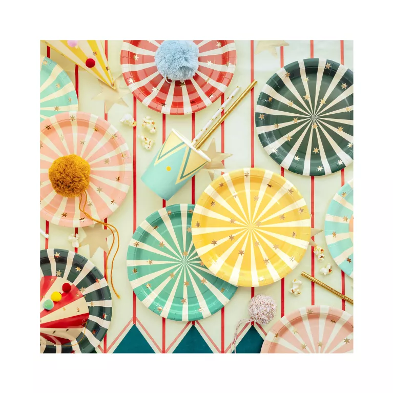 Talíře Cirkus pruhované 6 ks