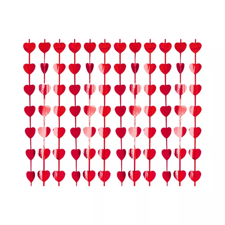 Závěs na dveře srdce červené