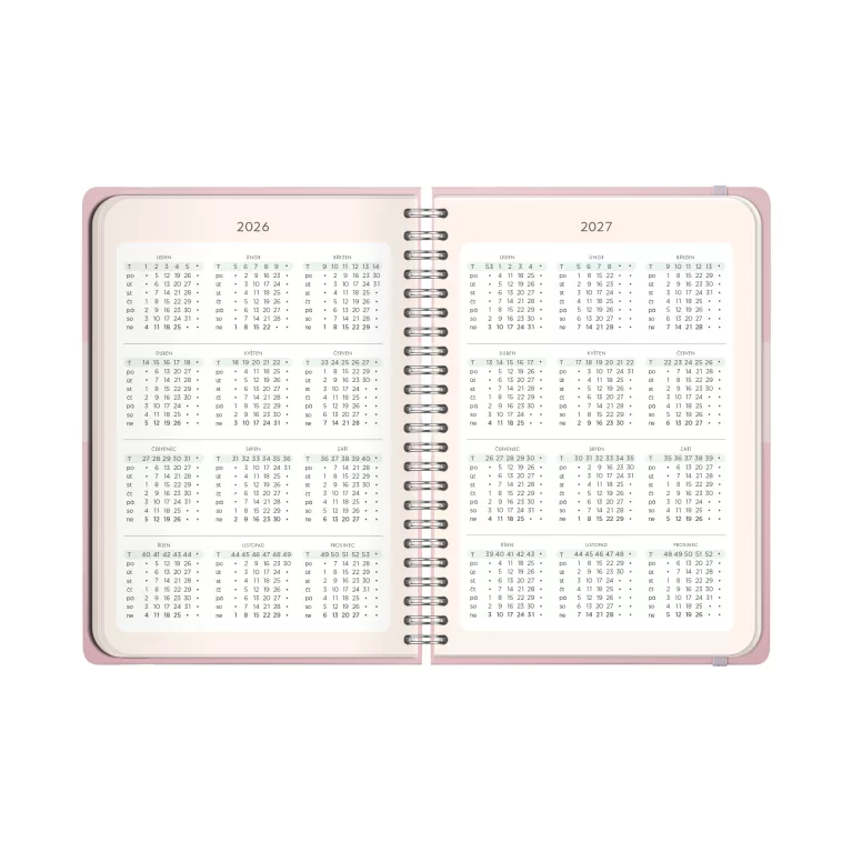 Růžový motivační diář A5