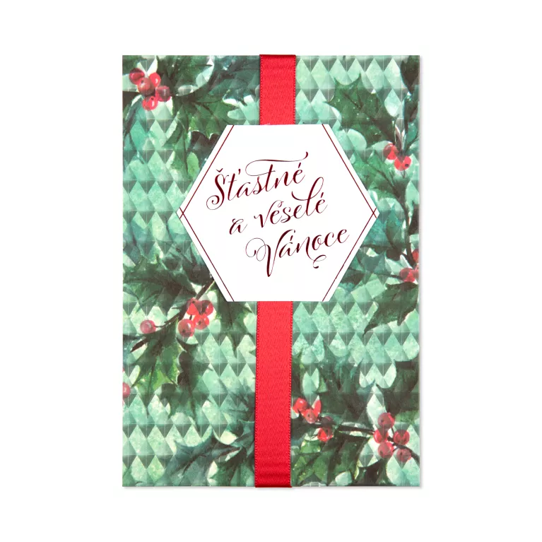 Vánoční přání - Bílý šestiúhelník