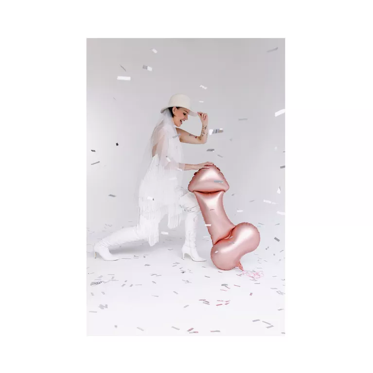 Balónek fóliový Penis rose gold