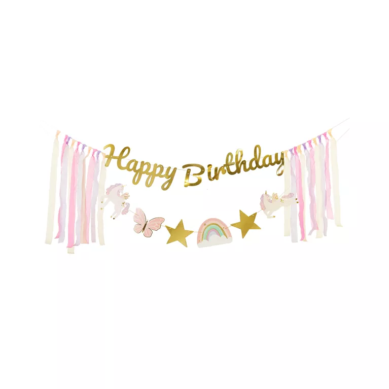 Banner Happy Birthday jednorožci