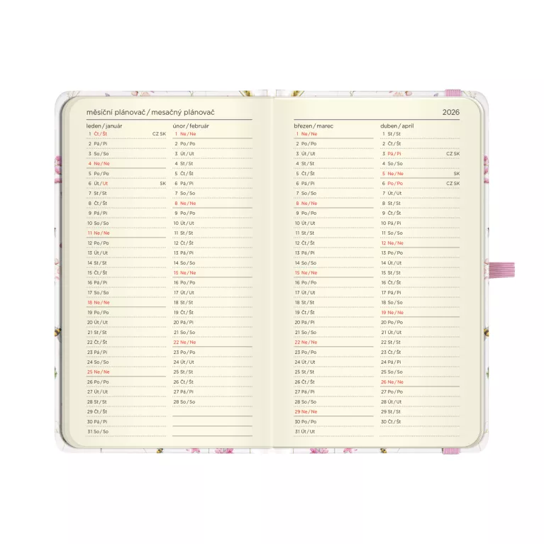 Kapesní diář - Luční květy