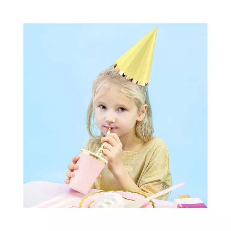 Čepičky pastelové se zlatým okrajem 6 ks