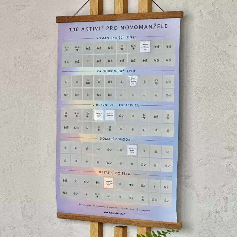 Stírací plakát - 100 aktivit pro novomanžele