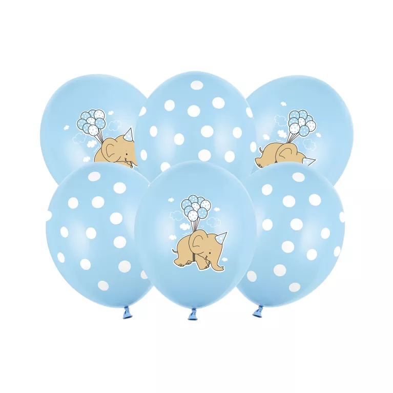 Balónky latexové modré se slonem 6 ks