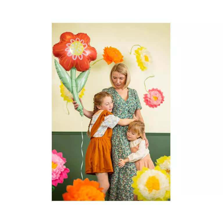 Balónek fóliový Květina červená