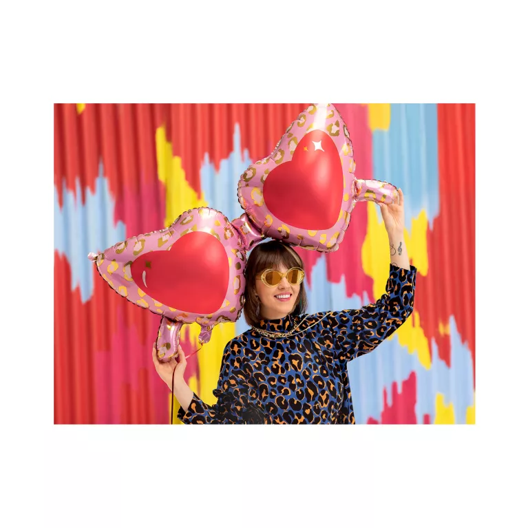 Balónek fóliový Brýle srdíčka