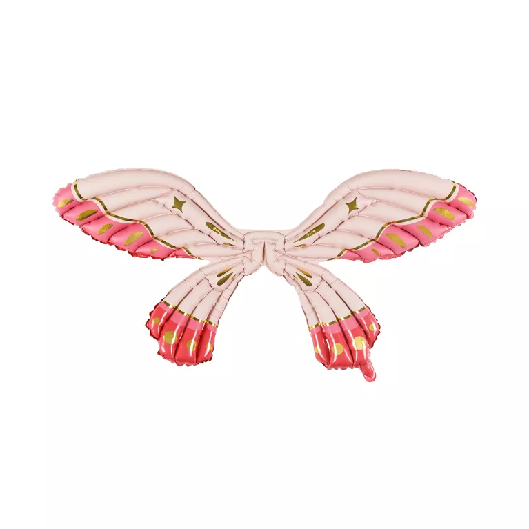 Fóliový balónek Motýlí křídla se šňůrkami růžová