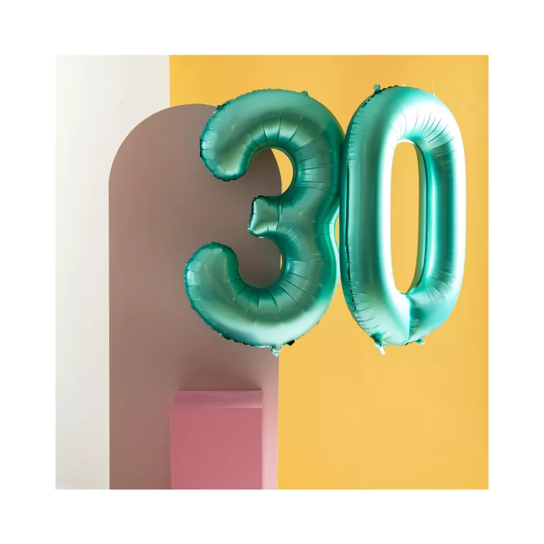 Balónky fóliové 86 cm zelená matná čísla