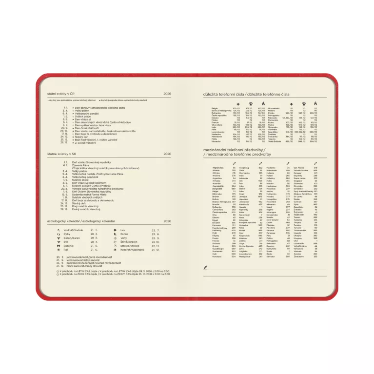 Červený manažerský diář