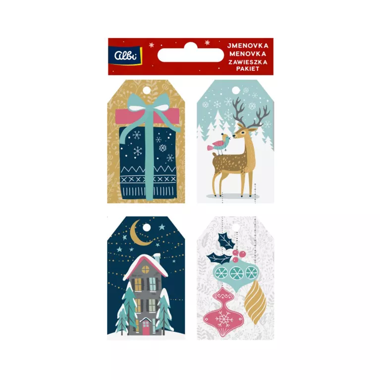 Dárková visačka 12 ks - Zasněžené Vánoce