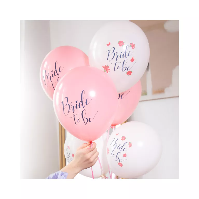 Balónky latexové Bride to be květy 6 ks