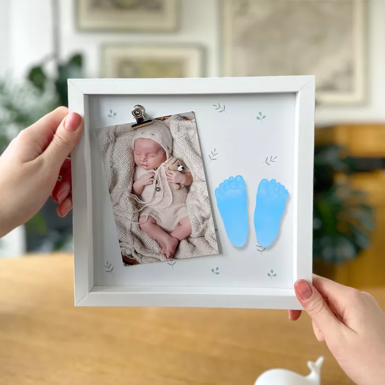 Fotorámeček pro miminko se sadou na 3D odlitky – pro chlapečka