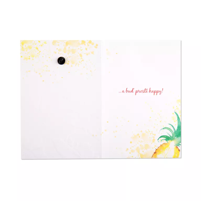 Přání s broží - Ananas