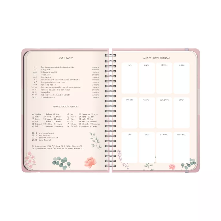 Růžový motivační diář A5